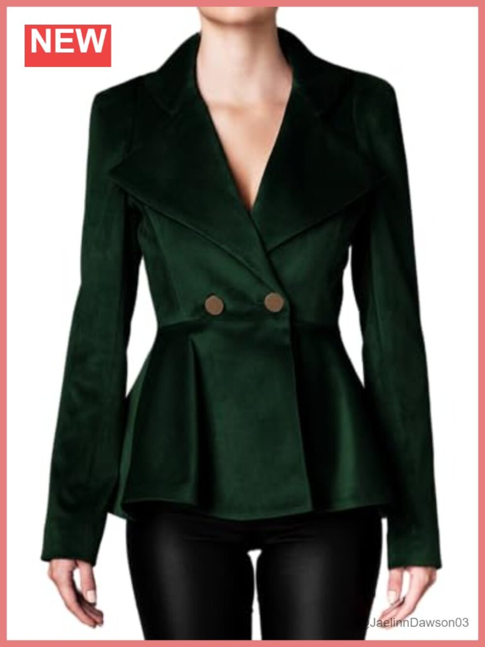 Notched Lapel Velvet Blazer Button Front Peplum Office Jacket